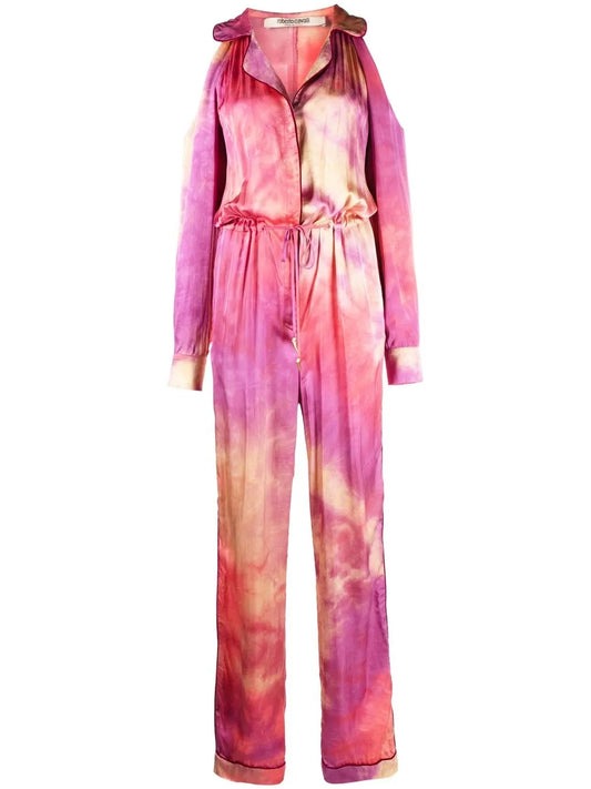 Tie-Dye Drawstring Jumpsuit