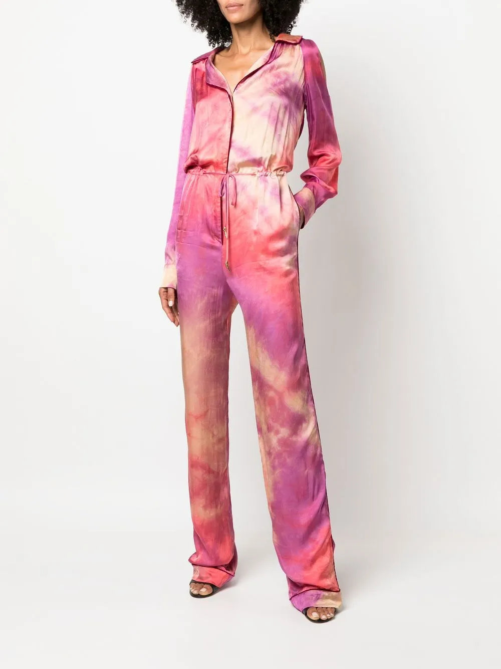 Tie-Dye Drawstring Jumpsuit