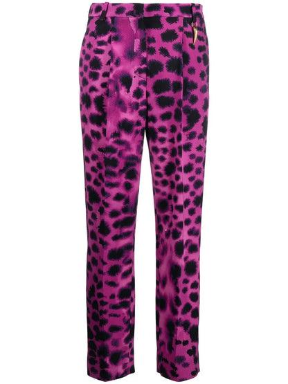 Graphic-Print Straight Trousers