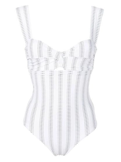 Twist-Detail Stripe-Print Swimsuit