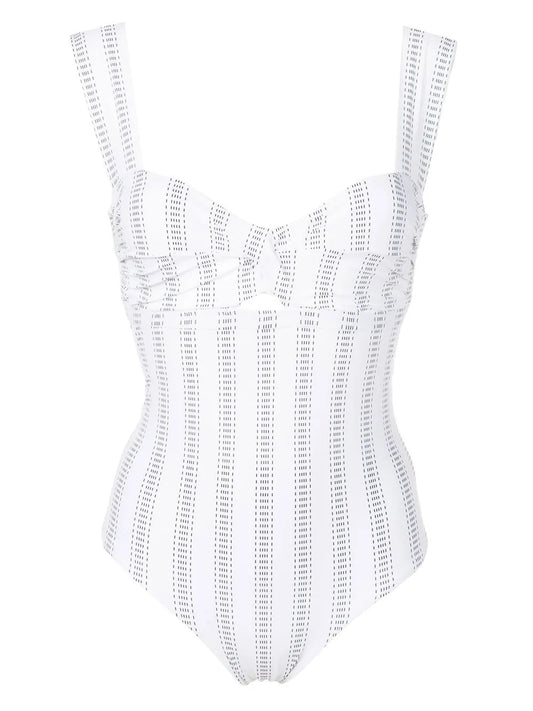Twist-Detail Stripe-Print Swimsuit