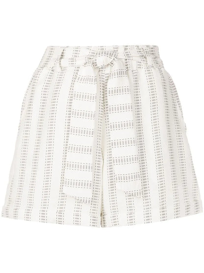 Stripe-Print Tie-Waist Shorts
