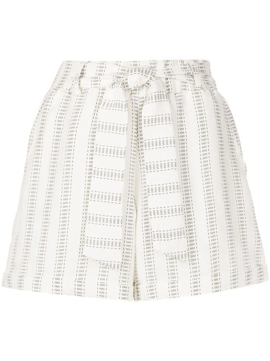 Stripe-Print Tie-Waist Shorts