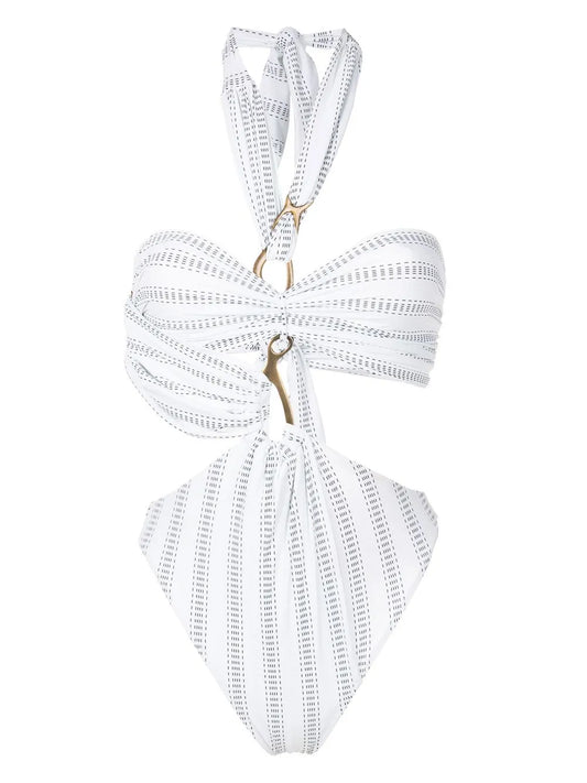 Asymmetric Halter-Neck Swimsuit