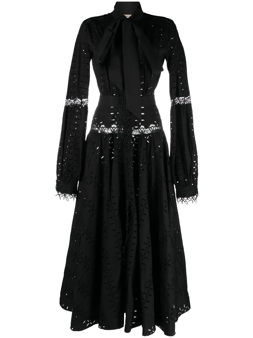 Lace-Panel Maxi Dress