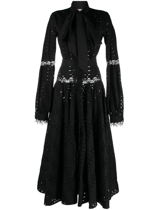 Lace-Panel Maxi Dress