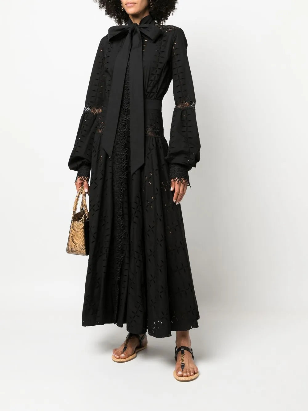 Lace-Panel Maxi Dress