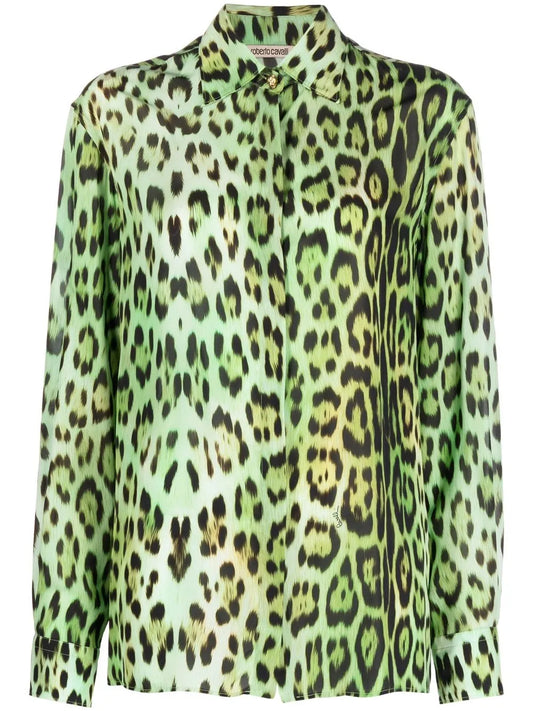 Leopard-Print Long-Sleeve Shirt
