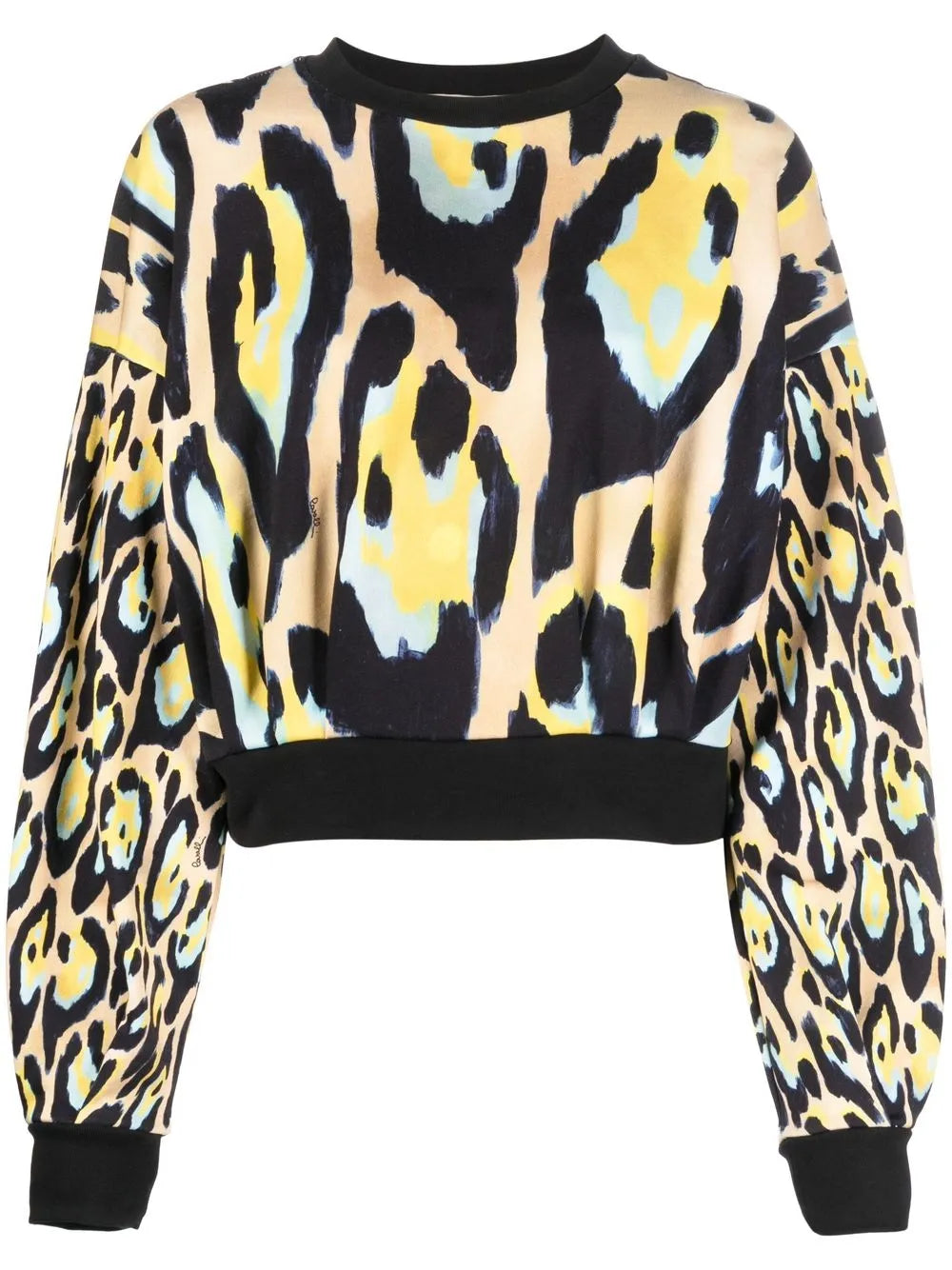 Animal-Print Cropped Sweatshirt