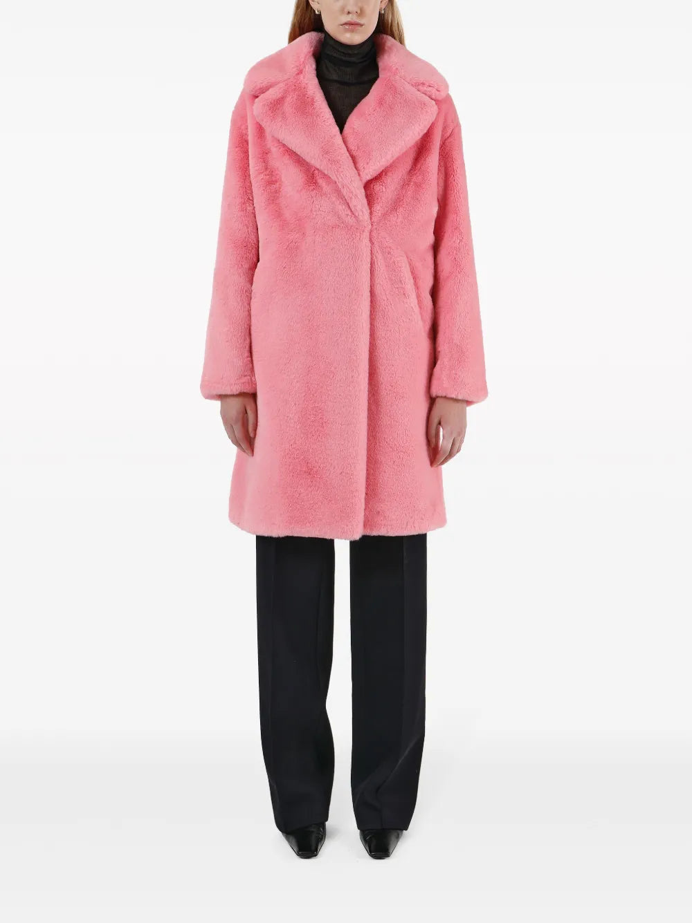 Faux-Fur Single-Breasted Coat