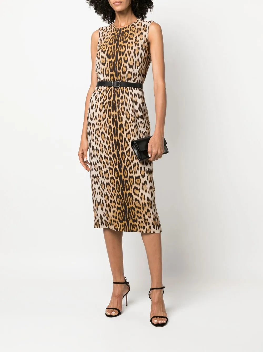 Leopard-Print Midi Dress