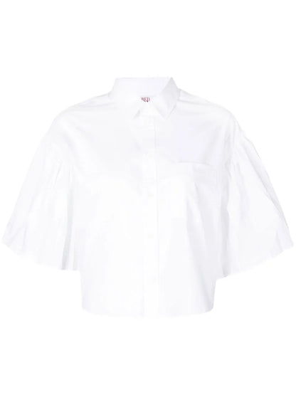 Pleated-Sleeve Detail Shirt