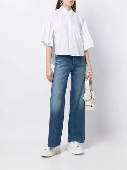 Pleated-Sleeve Detail Shirt