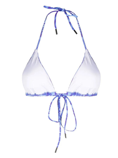 Abstract-Print String Bikini Top