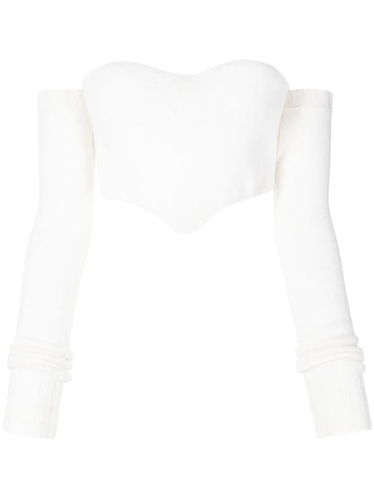 Off-Shoulder Cashmere Corset Top