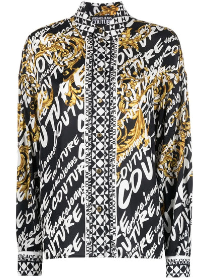Brushed Logo-Print Long-Sleeve Shirt