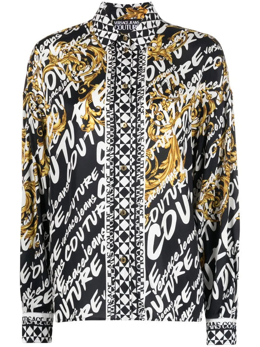 Brushed Logo-Print Long-Sleeve Shirt