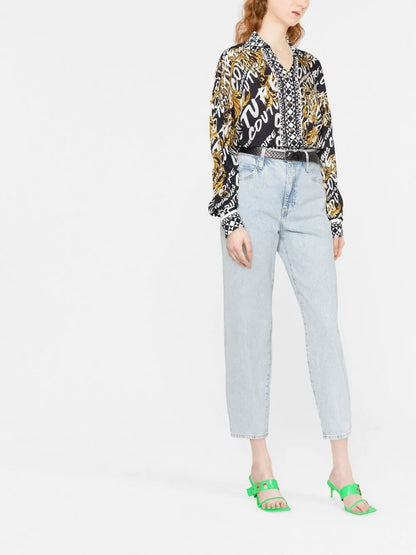 Brushed Logo-Print Long-Sleeve Shirt
