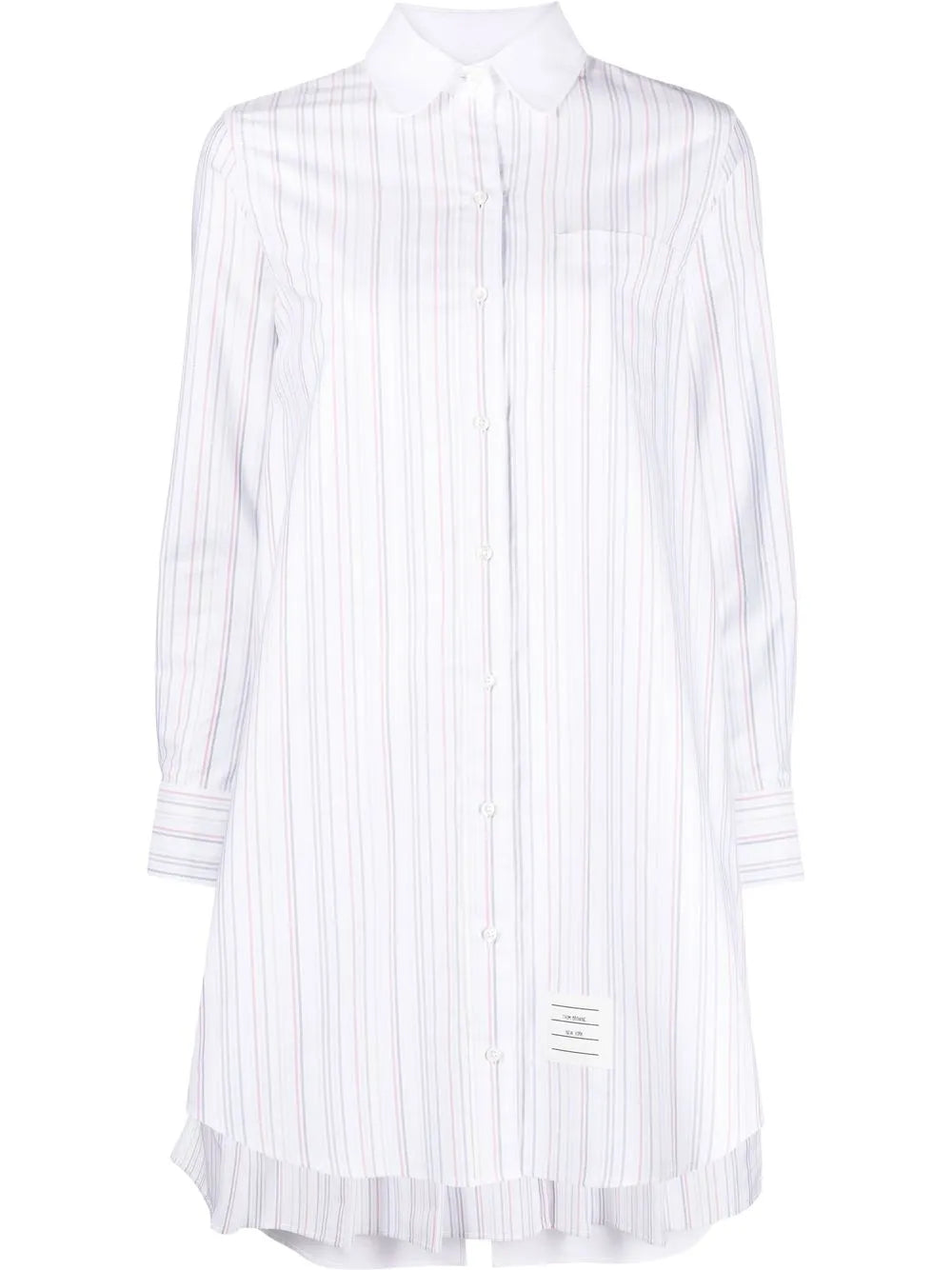Striped Pleat-Detail Shirtdress