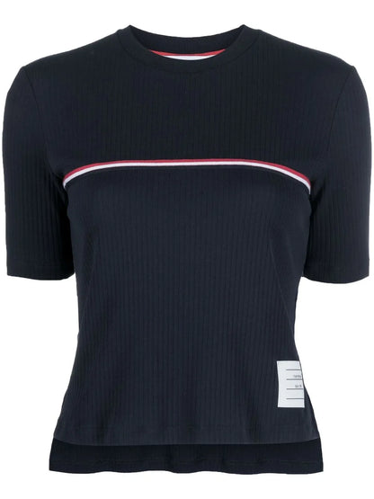 Rwb-Stripe Ribbed Cotton T-Shirt