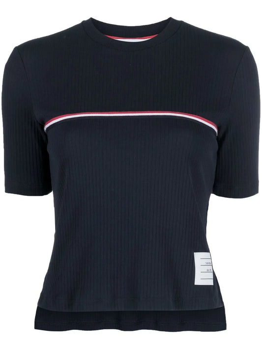 Rwb-Stripe Ribbed Cotton T-Shirt