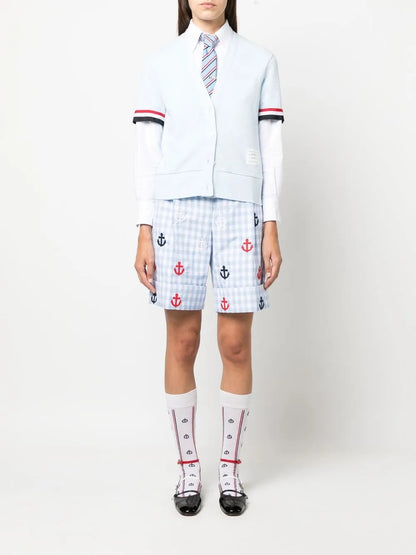 Rwb-Stripe Short-Sleeved Cardigan