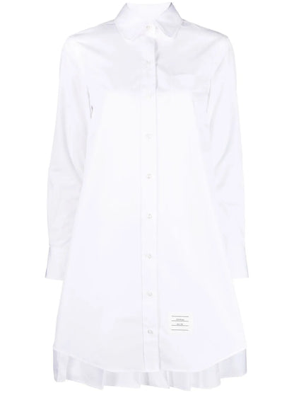 Pleat-Detail Cotton Shirtdress