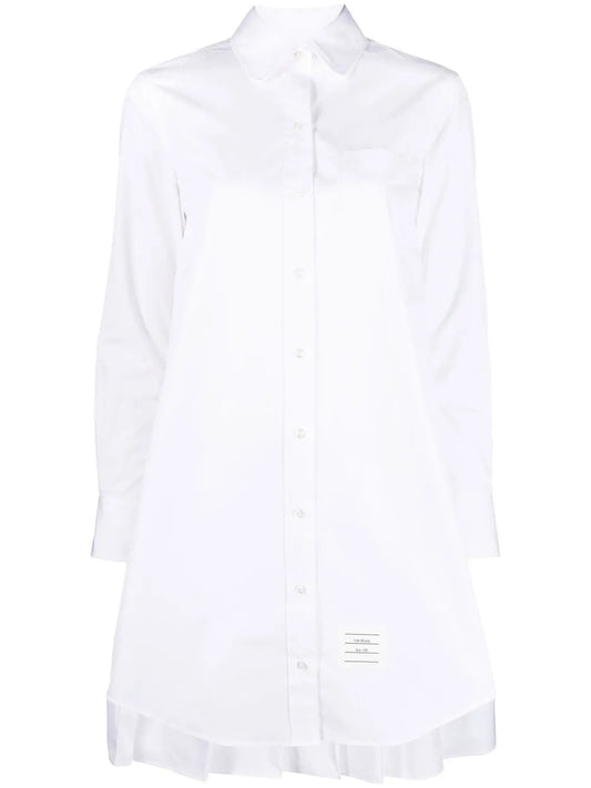 Pleat-Detail Cotton Shirtdress