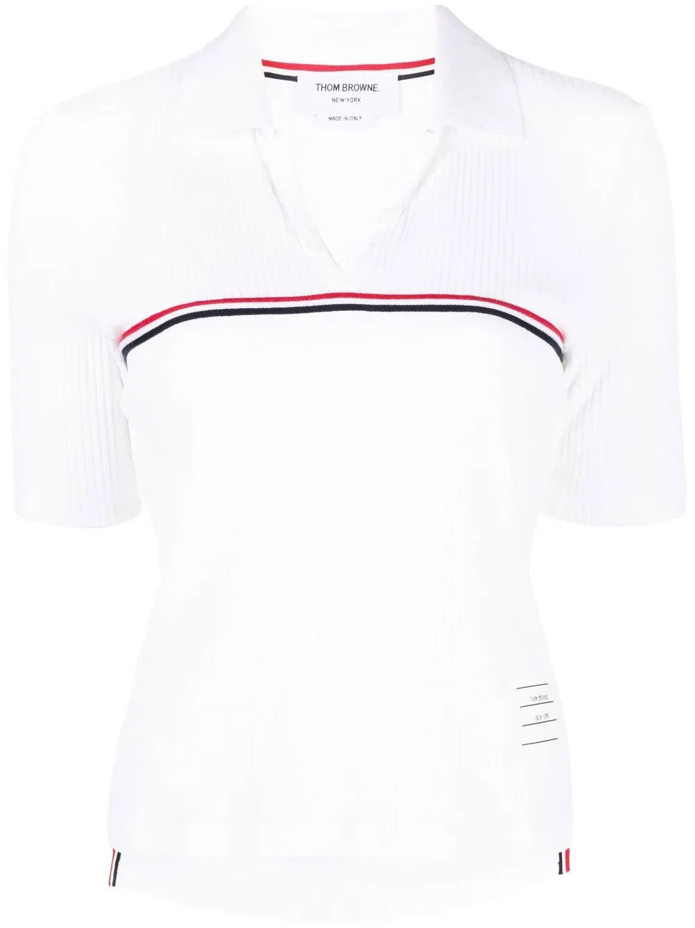 Ribbed Cotton Polo Top
