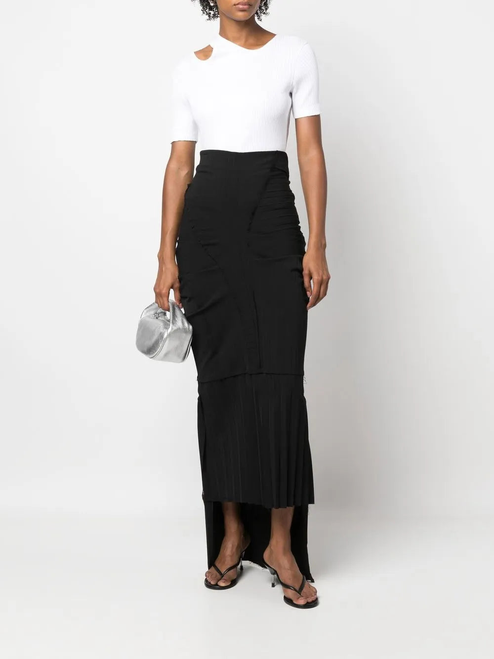 Pleat-Detail High-Waisted Skirt