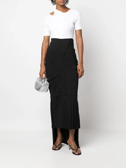 Pleat-Detail High-Waisted Skirt