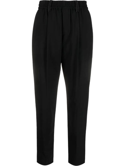 High-Waisted Tapered Trousers