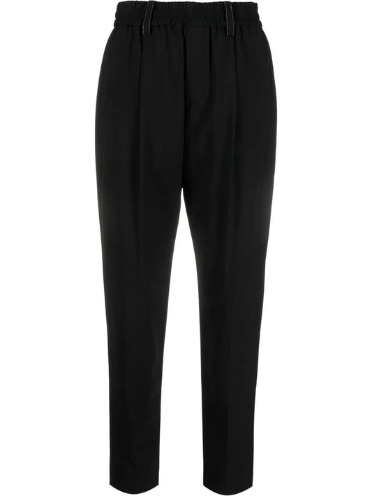 High-Waisted Tapered Trousers