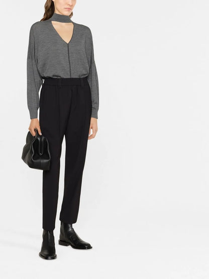 High-Waisted Tapered Trousers