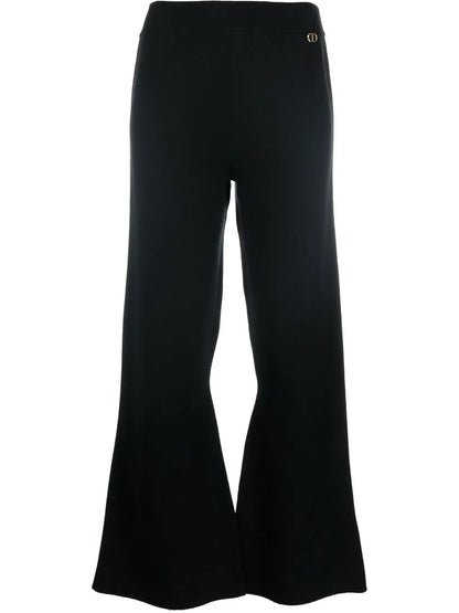 Knitted Flared Cropped Trousers