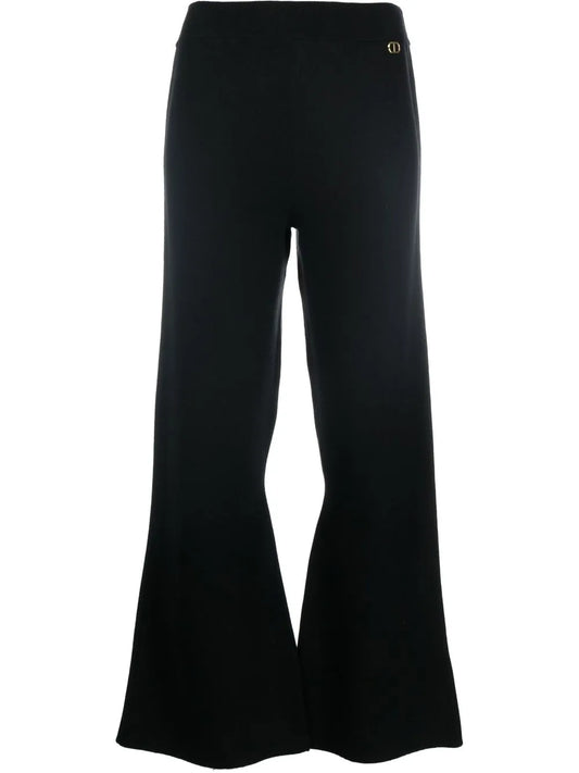 Knitted Flared Cropped Trousers