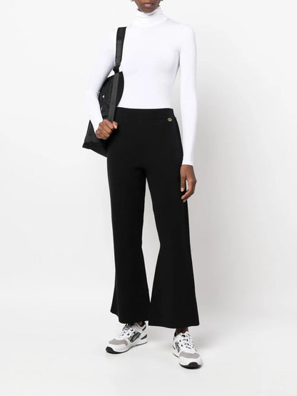 Knitted Flared Cropped Trousers