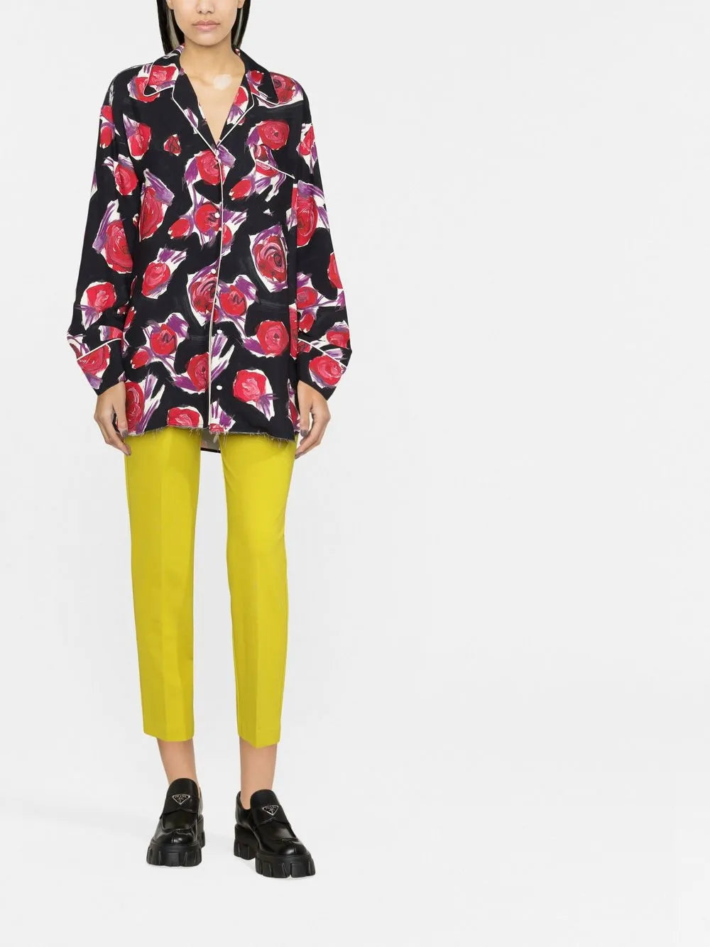 Spinning Roses Print Shirt