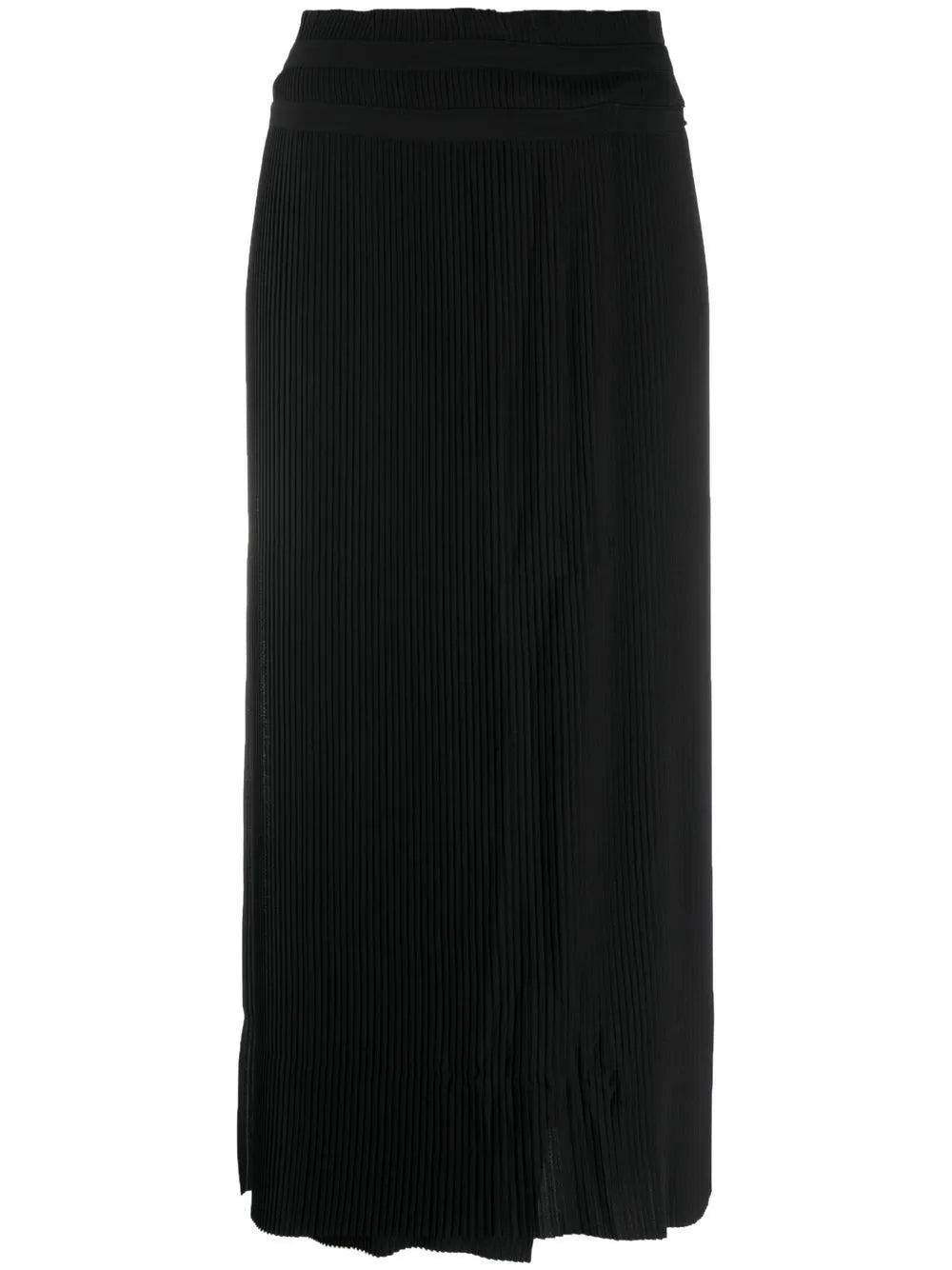 High-Waisted Pleated Midi Skirt