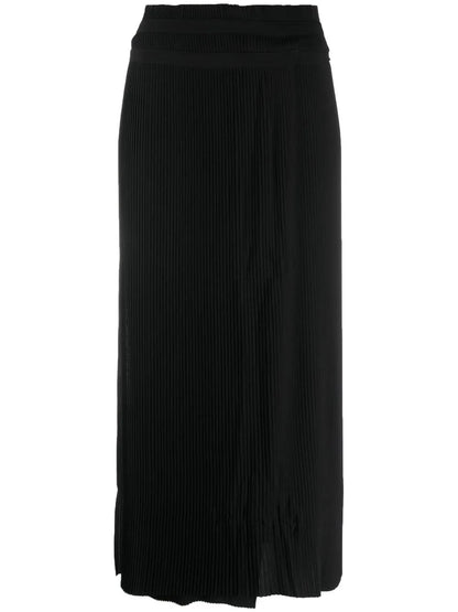 High-Waisted Pleated Midi Skirt