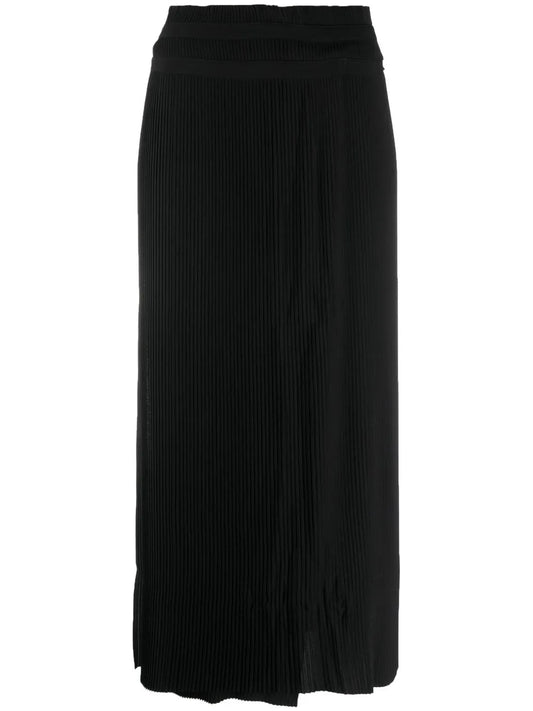 High-Waisted Pleated Midi Skirt
