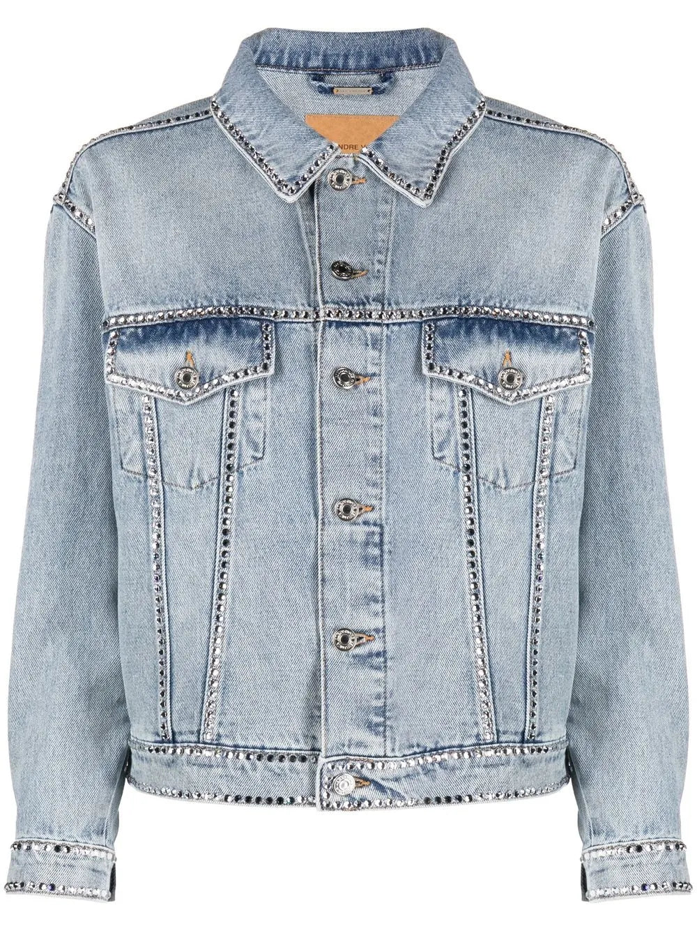 Crystal-Embellished Denim Jacket