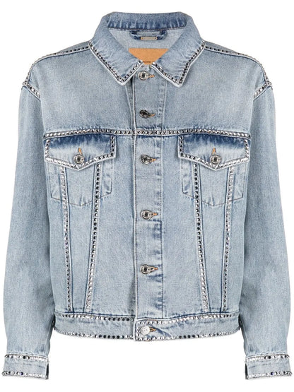 Crystal-Embellished Denim Jacket