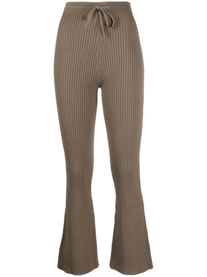 Ribbed Knitted Cropped Trousers
