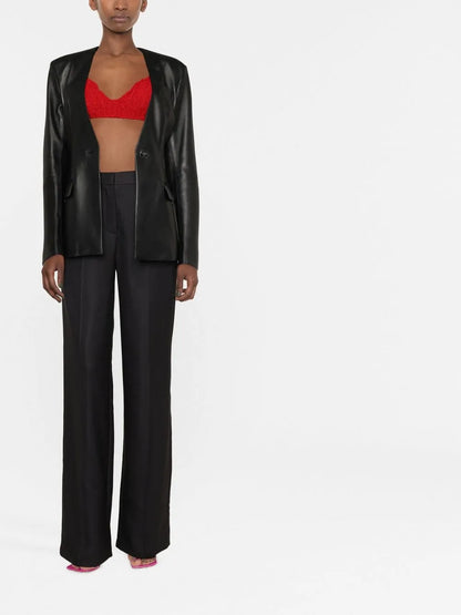 High-Waisted Straight-Leg Trousers