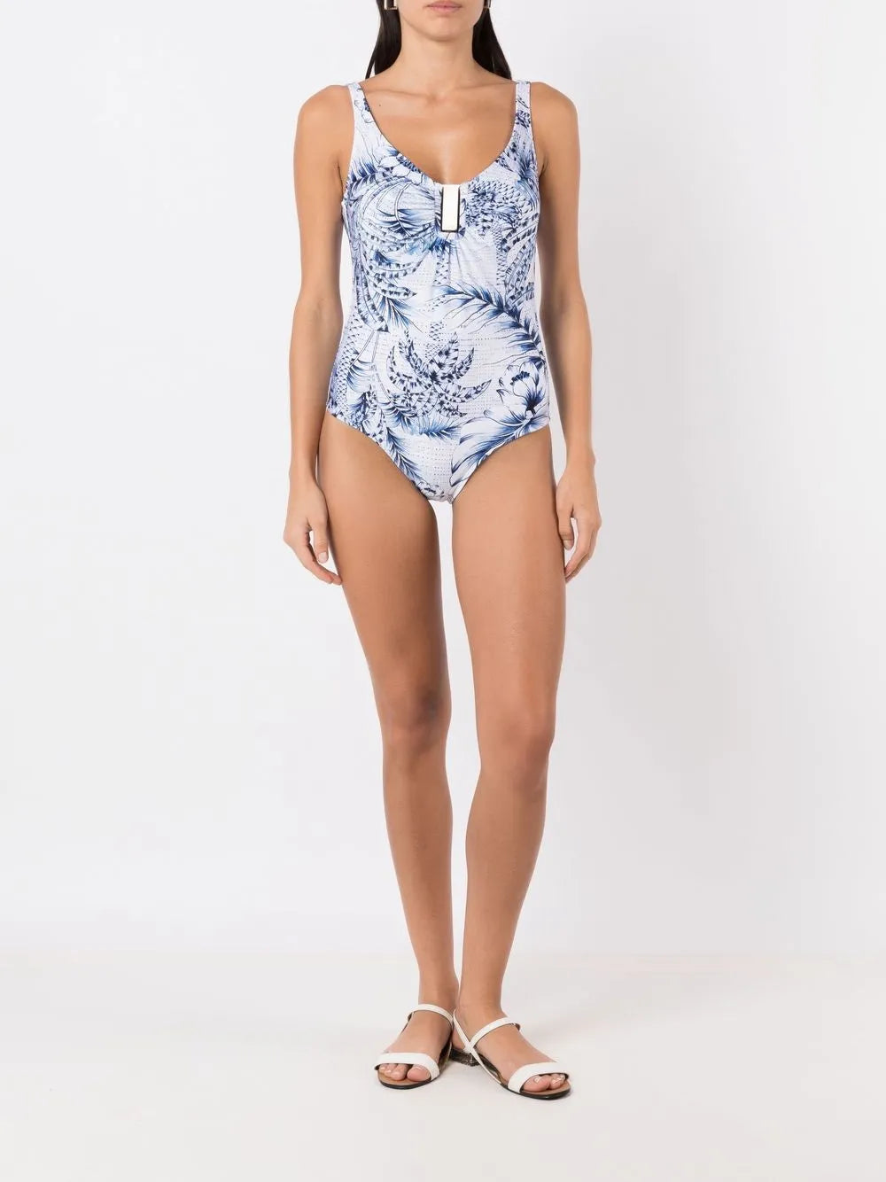 Palm-Tree Print Swimsuit