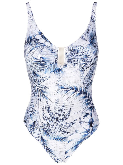 Palm-Tree Print Swimsuit