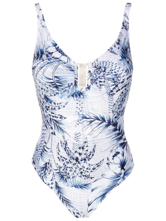 Palm-Tree Print Swimsuit
