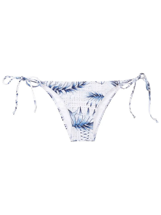 Palm-Tree Print Side-Tie Bikini Bottoms