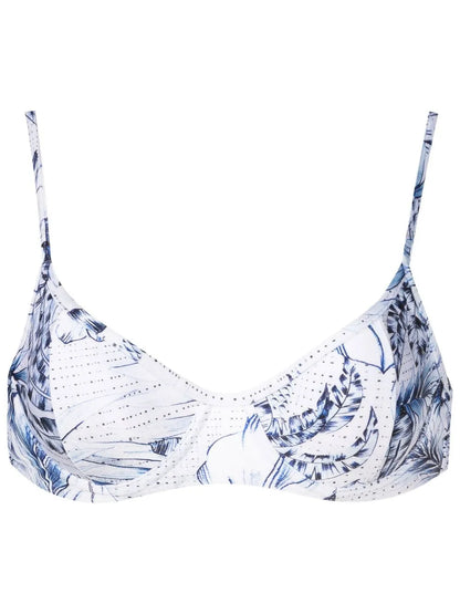 Palm-Tree Print Bikini Top